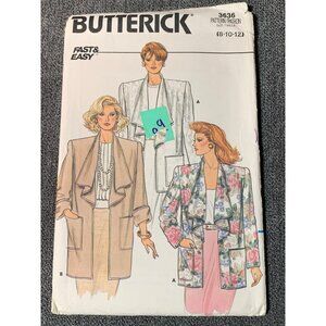 Butterick 3636 Women's Jacket Sewing Pattern Size 8-10-12 Loose-Fitting Shawl Co